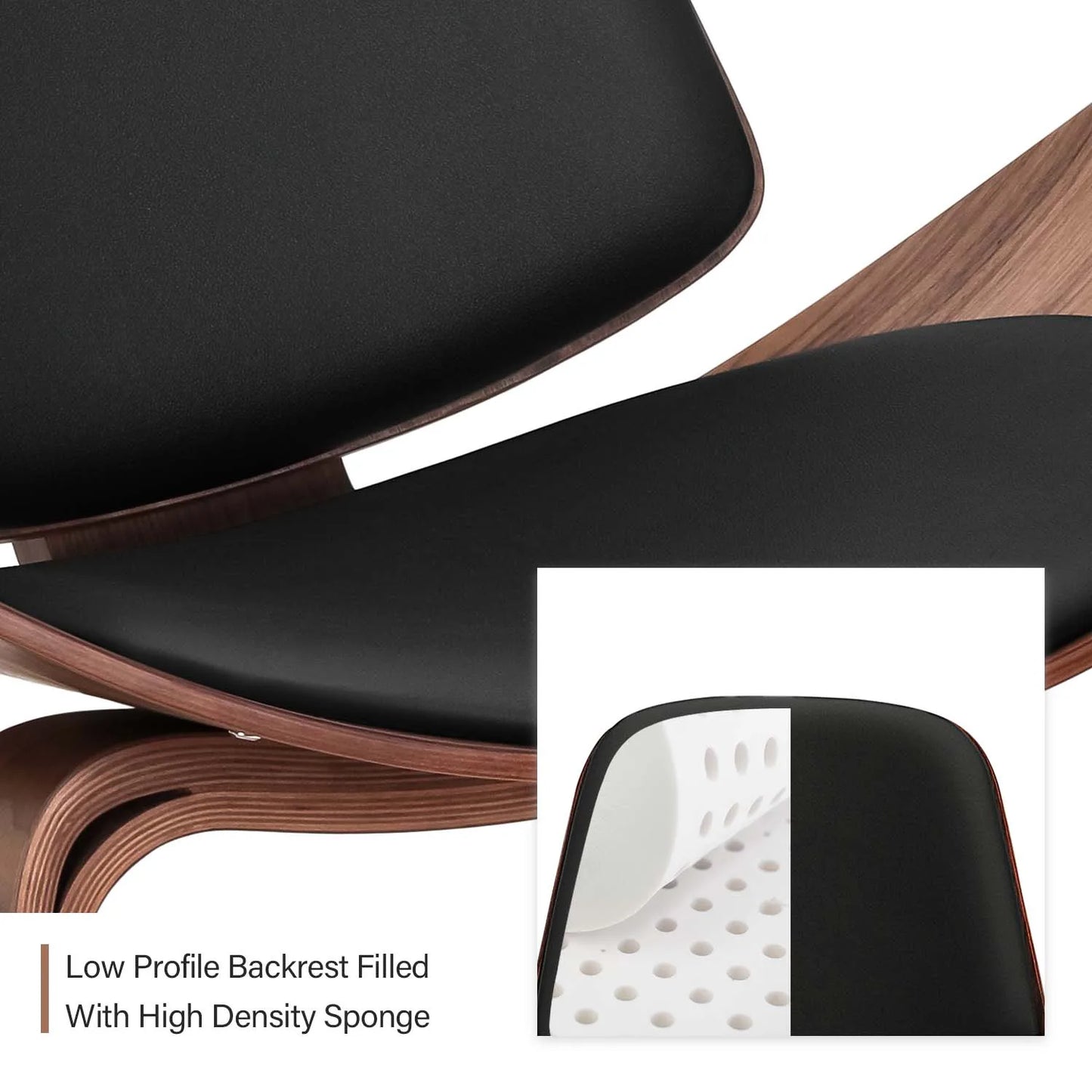 Modern Nordic Style Three-Legged Shell Lounge Chair